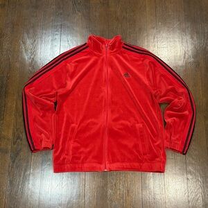 Retro Adidas Suede Red Zip Up